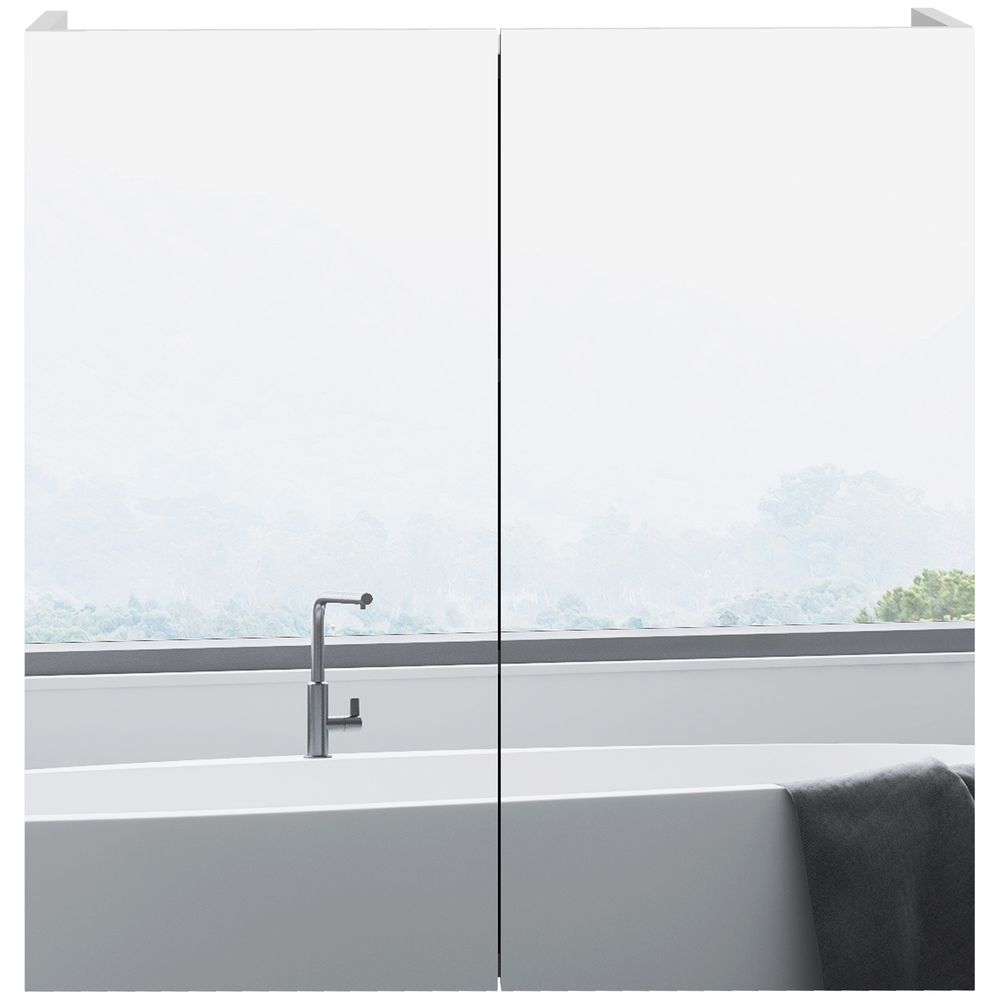 kleankin Wall Mounted Bathroom Storage Cupboard W Mirror and Shelf, White