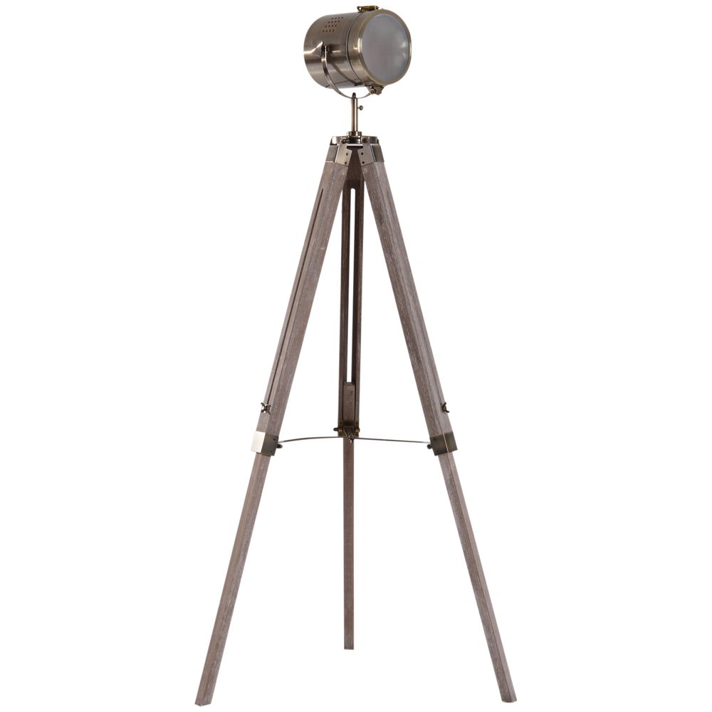 Premium L WoodBronze Tripod Floor Lamp - Adjustable Height & Shade - Stylish Home Decor