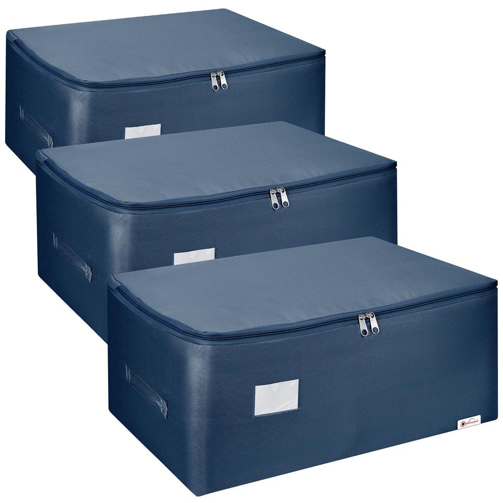 VINSANI STORAGE BAGS - Huge Capacity, Strong & Waterproof - Perfect for Clothing, Toys, and More - Colors, Sizes - Medium Blue