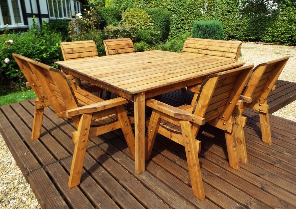 Charles Taylor Outdoor -Seater Dining Set | Solid Wood | Armchairs | Benches | Large Table