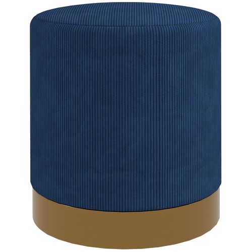 HOMCOM Modern Round Footstool, Fabric Upholstered Foot Rest