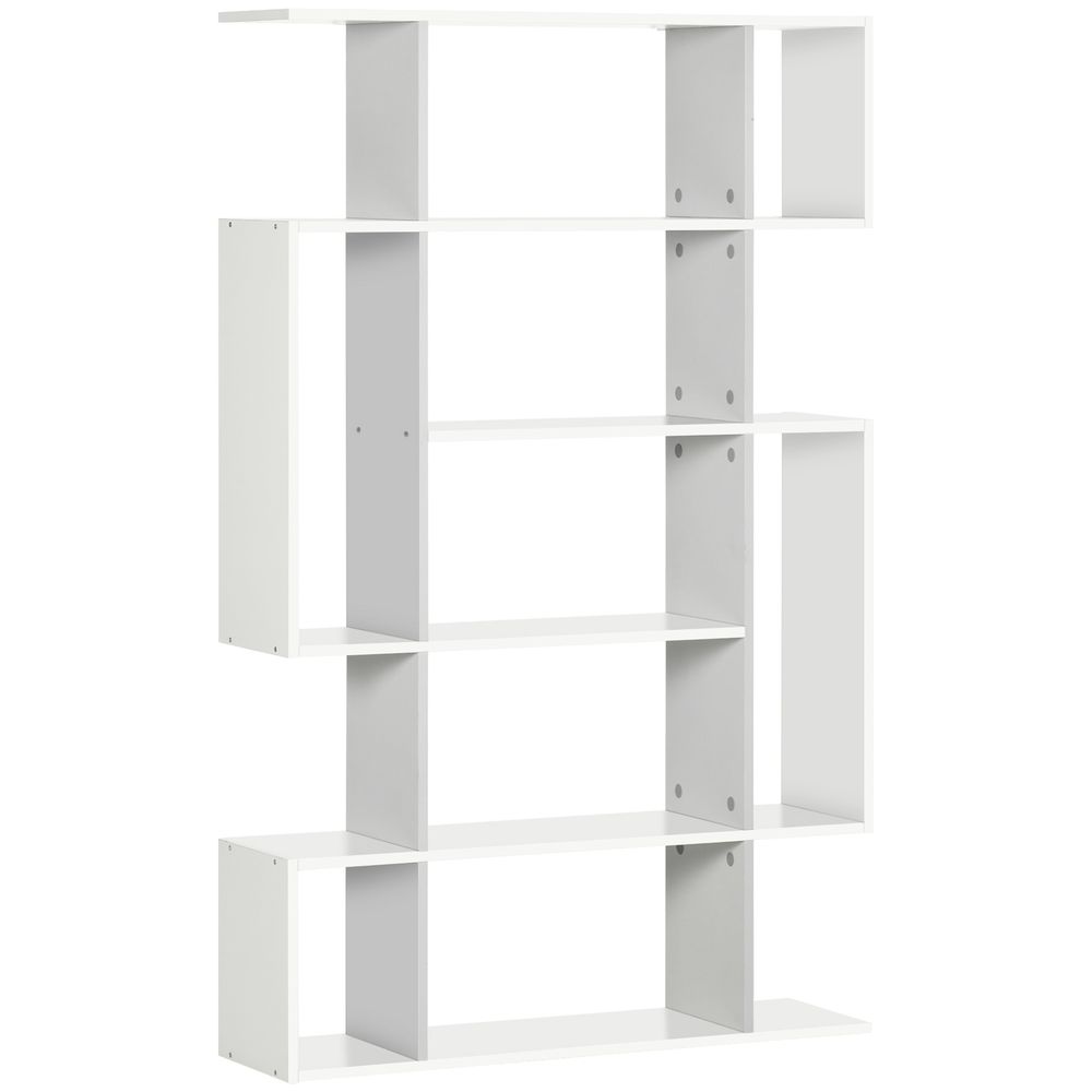 Premium -Tier Bookshelf: Stylish Modern Bookcase w Open Shelves, White