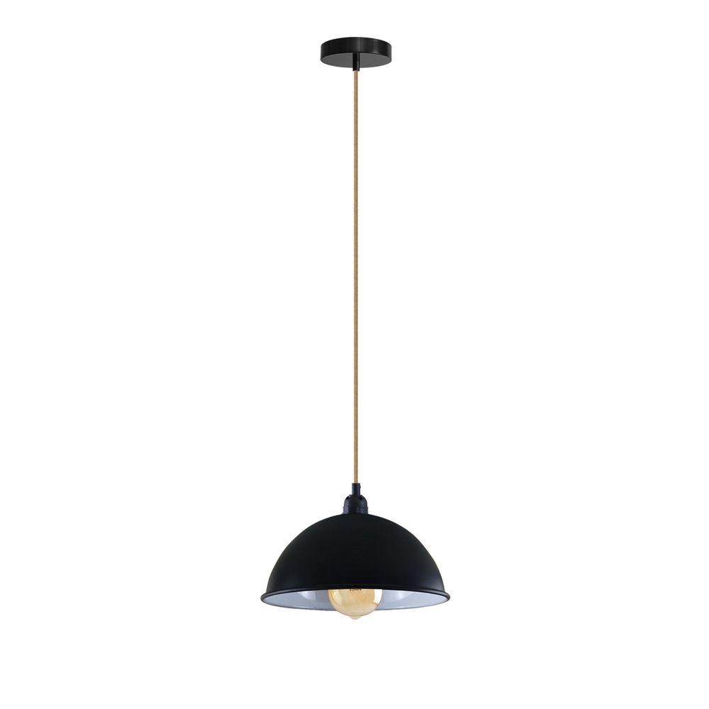 Vintage Industrial Lights Ceiling Chandelier E Pendant Light Lamp Fixture - without bulb Black Inner White