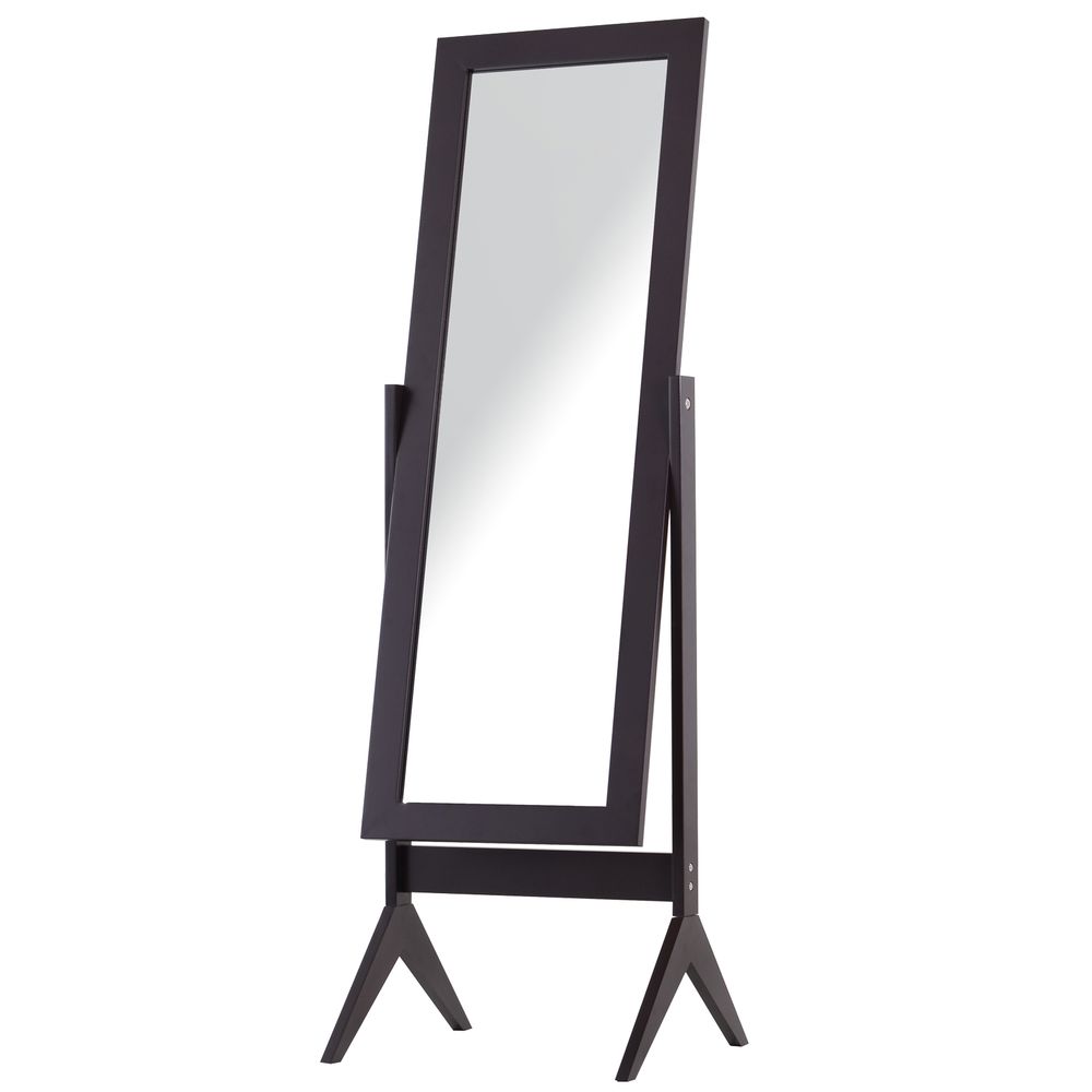 Freestanding Dressing Mirror x Adjustable Angle Dark Brown Frame