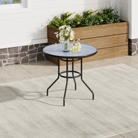 Garden Tempered Glass Wood Grain Coffee Table