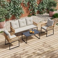 Seats with IndoorOutdoor Rattan Sofa Coffee Table
