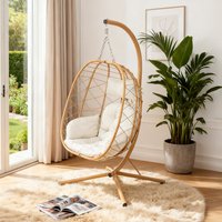 Swing Hanging Egg Chair with Cushion and Pillow