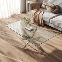 Modern and Futuristic Clear Glass Top Coffee End Table