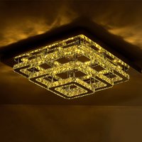 DimmableNon-dimmable Square Large-size Glamourous Crystal LED Ceiling Light