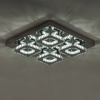 Select Dimmable Option Square Large-size Glamourous Crystal LED Ceiling Light