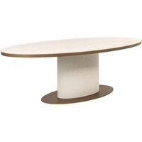 Oval Ceramic Brass Detailed Dining Table