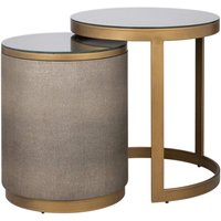 Textured Brass Trim Side Table