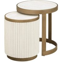 Suede Ribbed Side Table