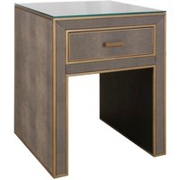 Textured Brass Trim Bedside Table