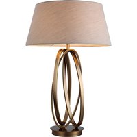 Taupe Antique Brass Table Lamp