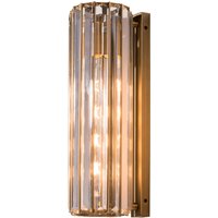 Crystal and Antique Brass Wall Lamp