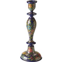 Dalit Hand Painted Wooden Floral Kashmiri Candle Stick