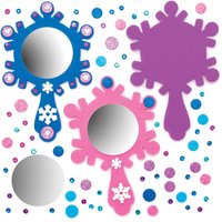 Snow Princess Mirror Kits Pack of Craft Kits For Kids assorted colours - Light Blue, Dark Blue, Pink & Purple
