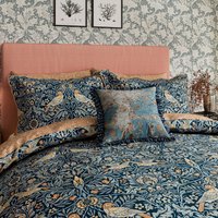 Morris & Co X Emery Walker Bird Kingsize Duvet Cover Set, Webb's Blue