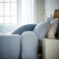 Murmur Alia Washed Gingham Super Kingsize Duvet Cover Set, Ballintoy Blue