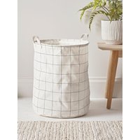 Black & White Checked Laundry Basket