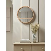 Round Oak Shelf Mirror