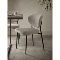 Grey Boucle Upholstered Dining Chair - Set of