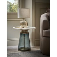 Blue Cut Glass & Marble Side Table