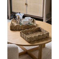 Two Nesting Scalloped Seagrass Storage Trays