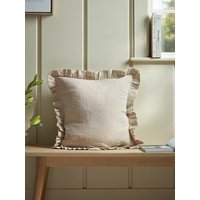 Ruffle Cotton Linen Square Cushion Cover