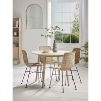 Chevron Oak Round Dining Table - Seater