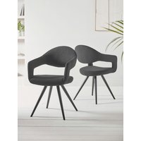 Black Bouclé© Upholstered Dining Chair - Set of