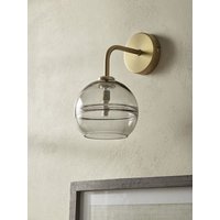 Smoked Ribbed Glass Wall Light