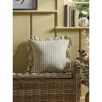 Gingham Ruffle Square Cushion