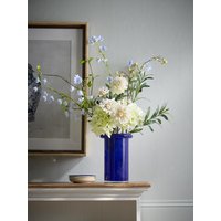 Curved Rim Blue Glass Vase