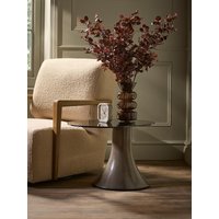 Smoked Glass Swivel Side Table