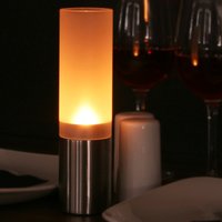 Stainless Steel & Frosted Glass Table Lamp Single