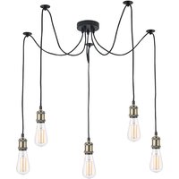 Dar Lighting WAC Waco Light Ceiling Pendant Light In Antique Brass And Matt Black Finish