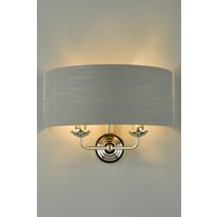 Laura Ashley Sorrento Light Wall Light in Polished Nickel with Charcoal Shade