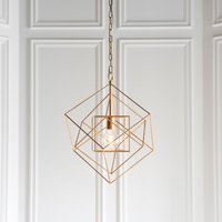 Geometric Light Medium Ceiling Pendant Light In Antique Gold Leaf Finish