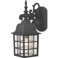 Dar NOR Norfolk Black Finish Outdoor Wall Light