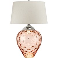 Quintiesse QN-SAMARA-TL-LRG-SLM Samara Large Table Lamp In Salmon Tint And Polished Nickel Finish