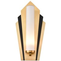 Franklite WB Art Deco Light Wall Light In Gold And Matt Black Finish