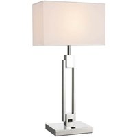 Flair Table Lamp In Polished Chrome With B Port With Off-White Shade T