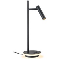 Leo Table Lamp In Black Finish With Reading Light And Illumination Around The Base T