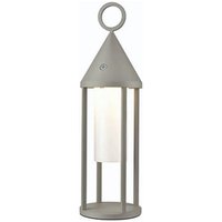 Flow Dimmable LED Outdoor Lantern Table Lamp In Silver Finish OUT
