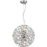 Franklite FL-- Allium Light Ceiling Pendant Light In Chrome Finish With Crystals F-