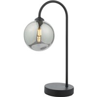 Dar Wisebuys EIS Eissa Light Touch Table Lamp In Matt Black Finish With Smoked Glass