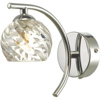 Dar Wisebuys Nakita Wall Light In Polished Chrome With Twisted Open Glass