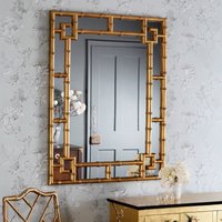 Laura Ashley Shawford Rectangle Mirror With Gold Detail Edging